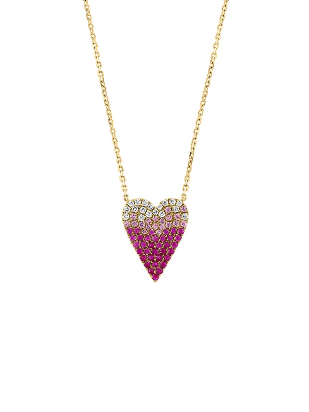 Effy pink sapphire and diamond heart pendant